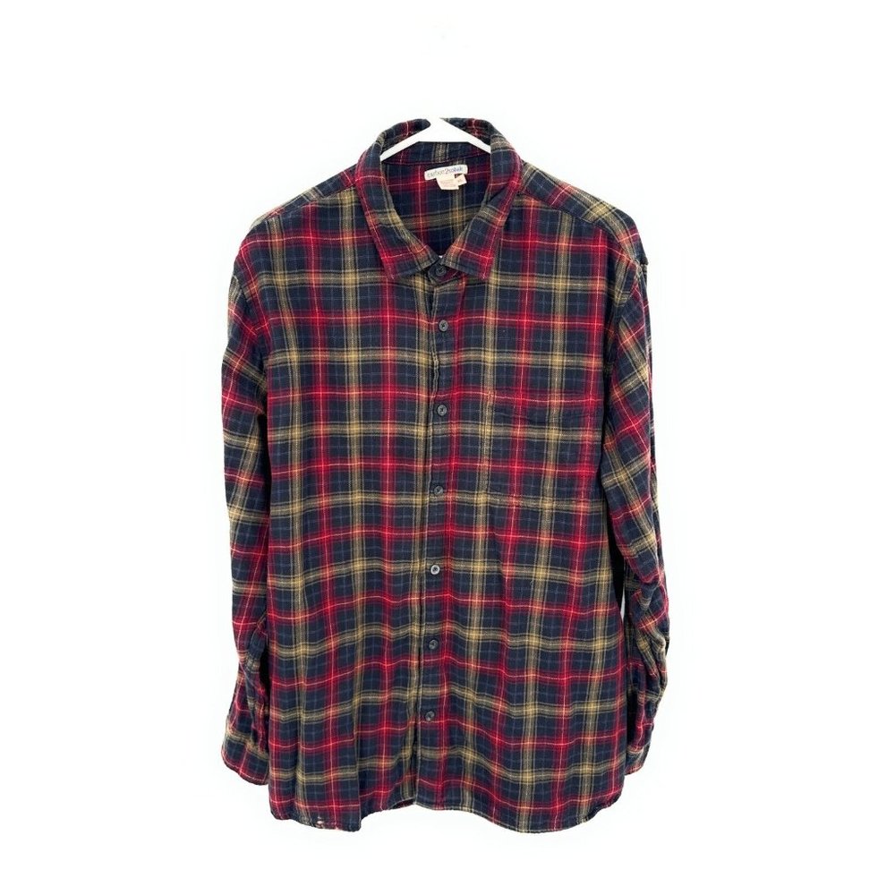 Carbon 2 Cobalt Mens XL Long‎ Sleeve Button Up Shirt Multi Color Plaid Flannel